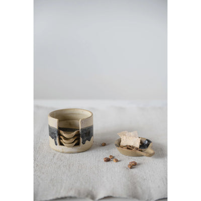Stoneware Tapas Holder & Plates