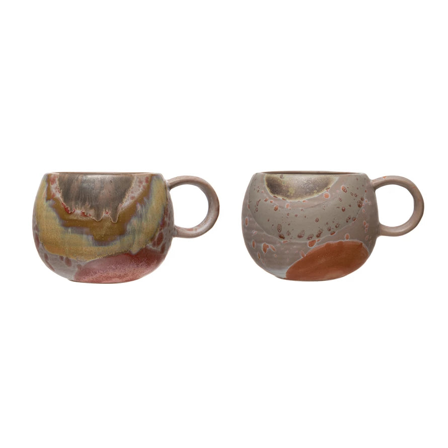 Stoneware Mug, Reactive Glaze, 2 Colors