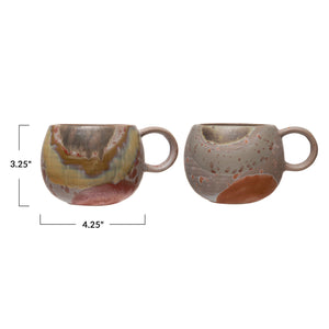 Stoneware Mug, Reactive Glaze, 2 Colors