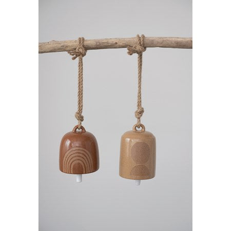 Stoneware Bell w/ Design