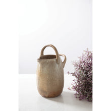 Stoneware Watering Pitcher with Handles, Reactive Glaze