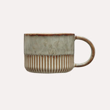 14 oz. Stoneware Mug with Crimped Bottom, Reactive Glaze