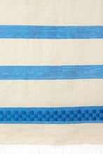 Azure Banded Ethiopian Cotton Shawl