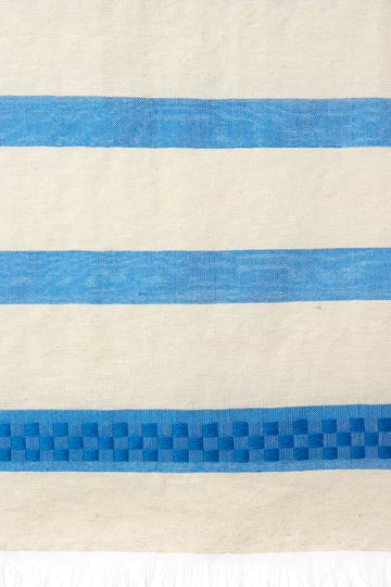 Azure Banded Ethiopian Cotton Shawl