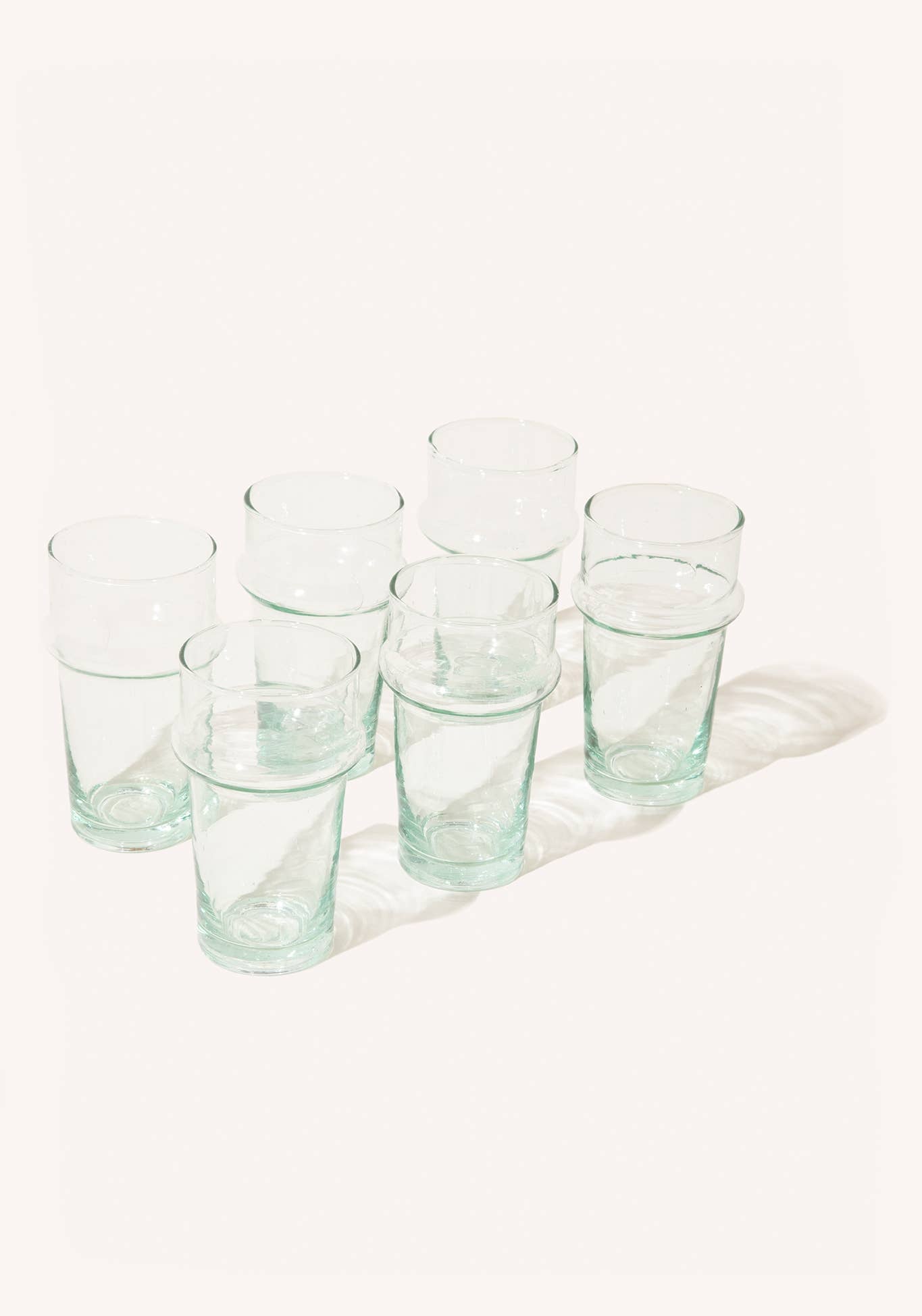 Moroccan Crystal Blue Glasses - Set of 6 - Voyage