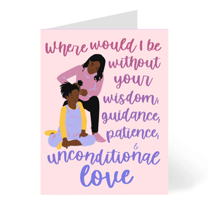 Mom's Love - Black - African American Mother's Day Card