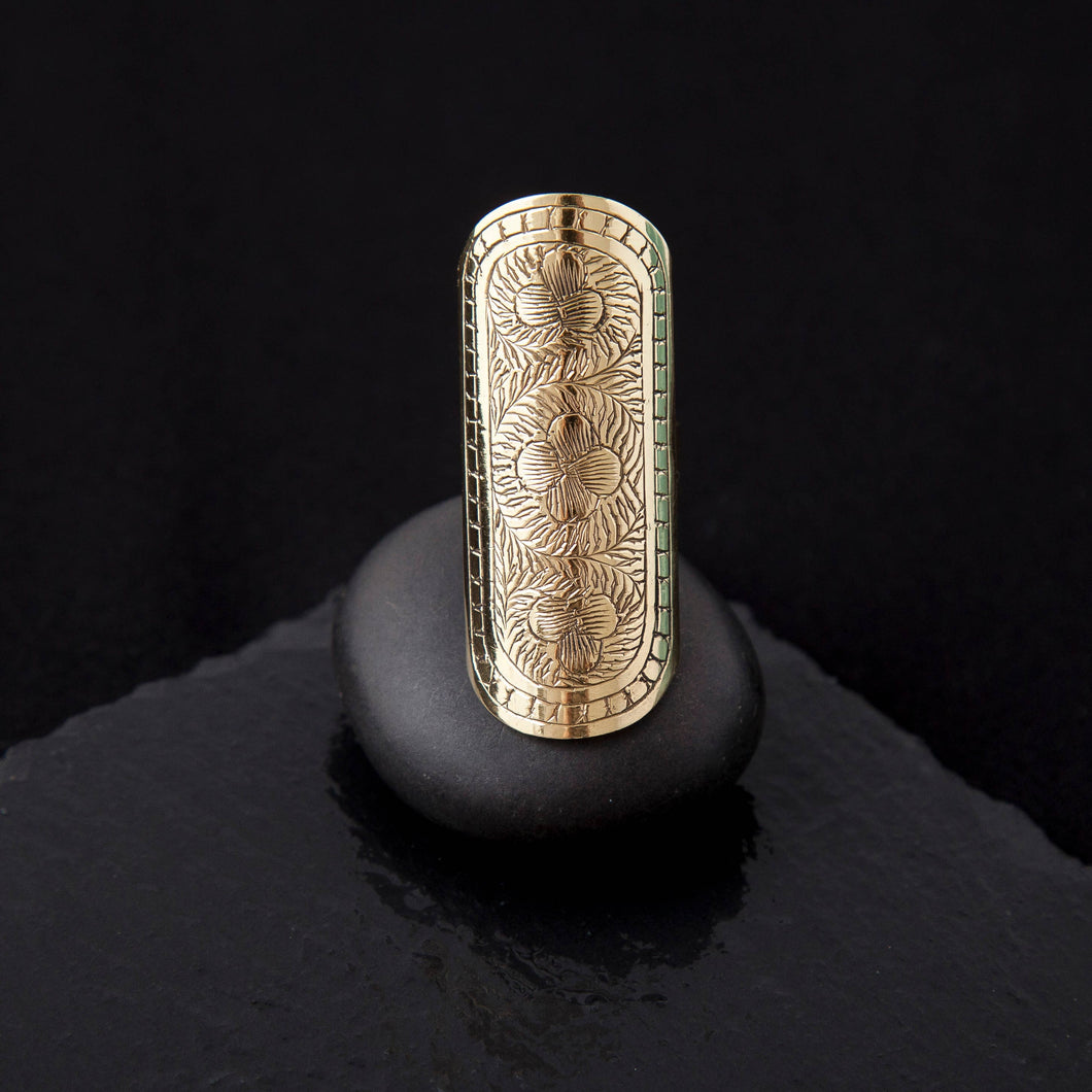 Long Etched Brass Ring