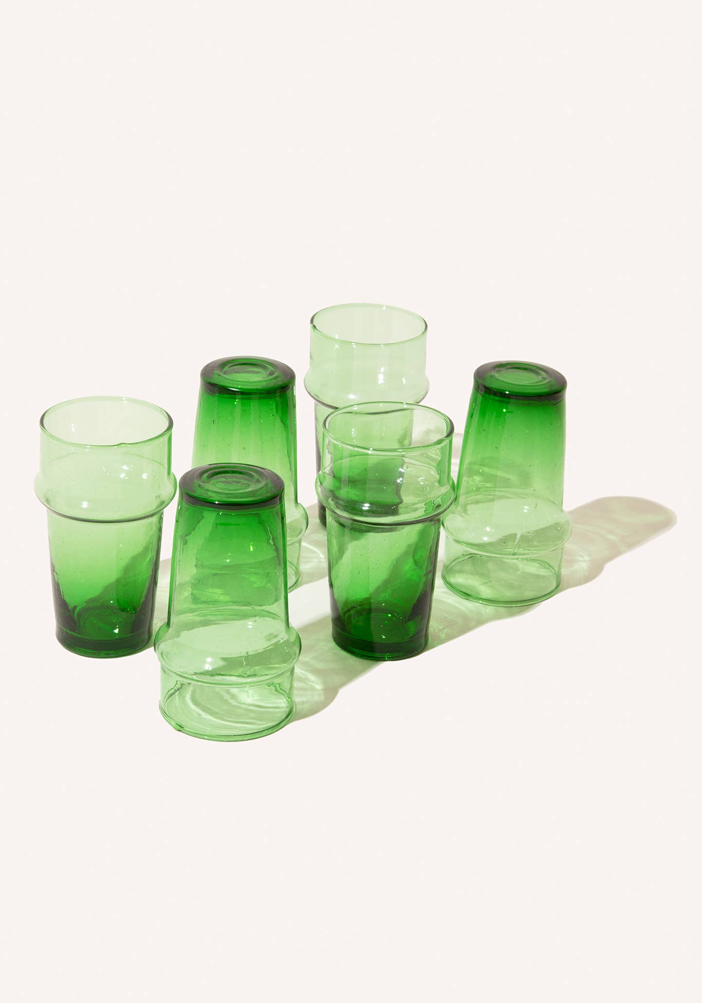 Moroccan Palm Green Glasses - Set of 6 - Voyage