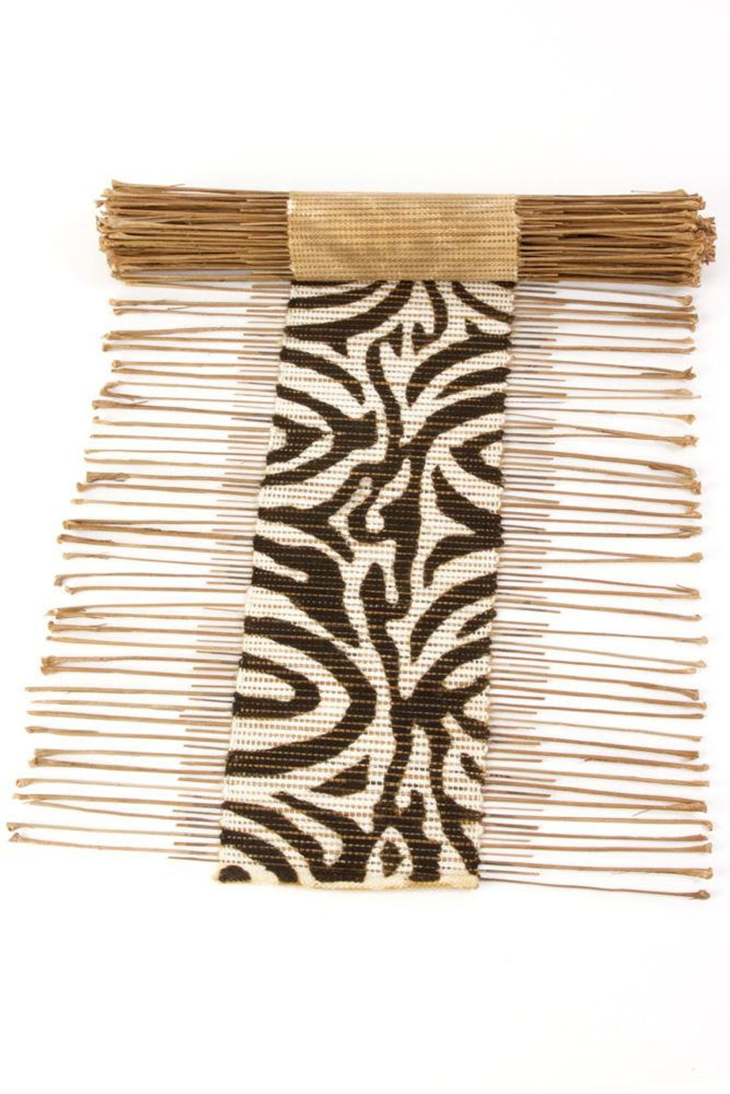 Zebra Print Woven Twig Table Runner