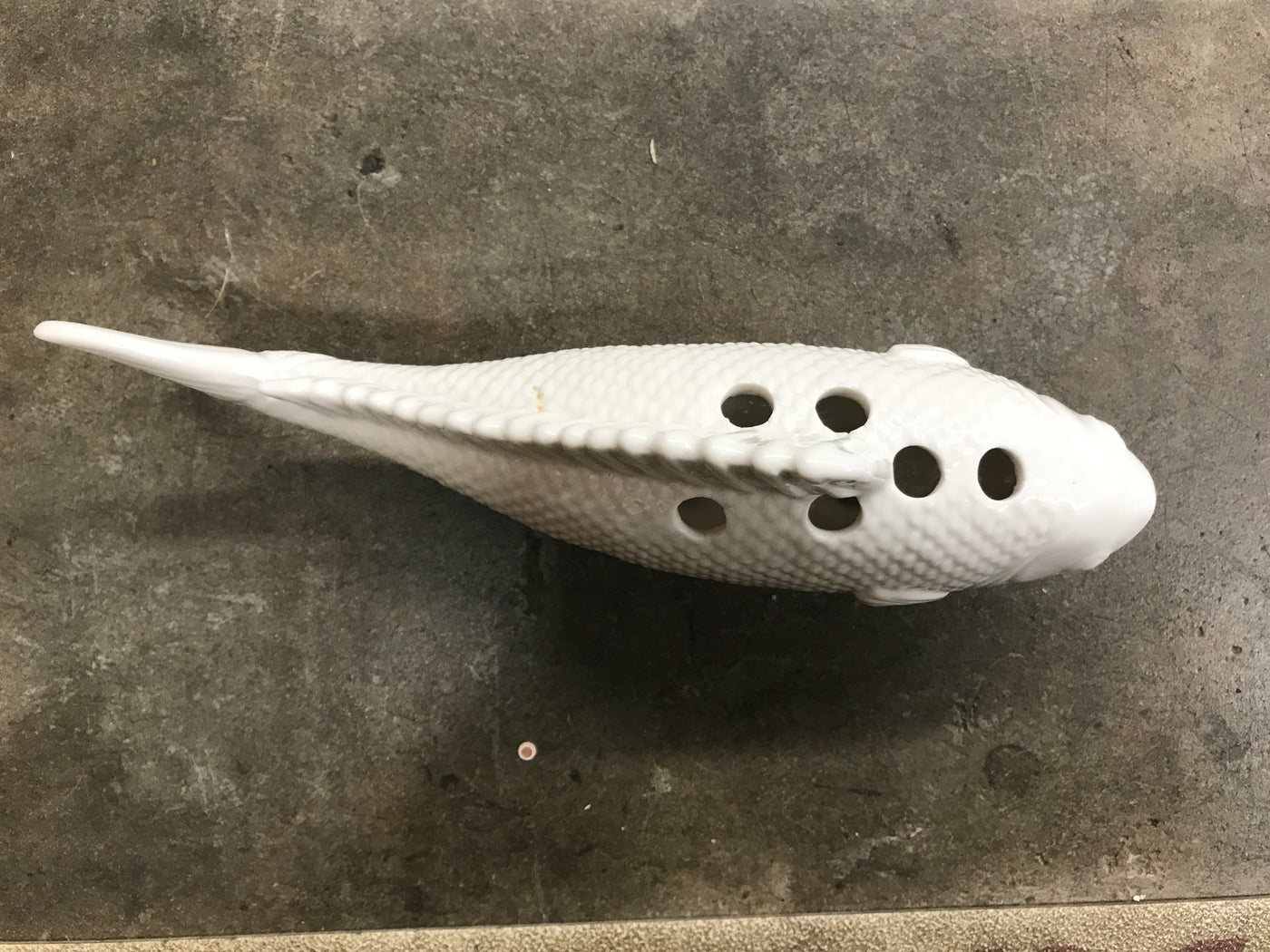 White carp vase