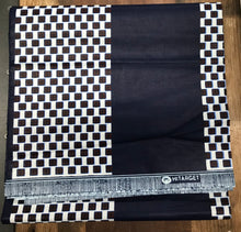 African Bossinin Wax Cloth-Navy/Block Print