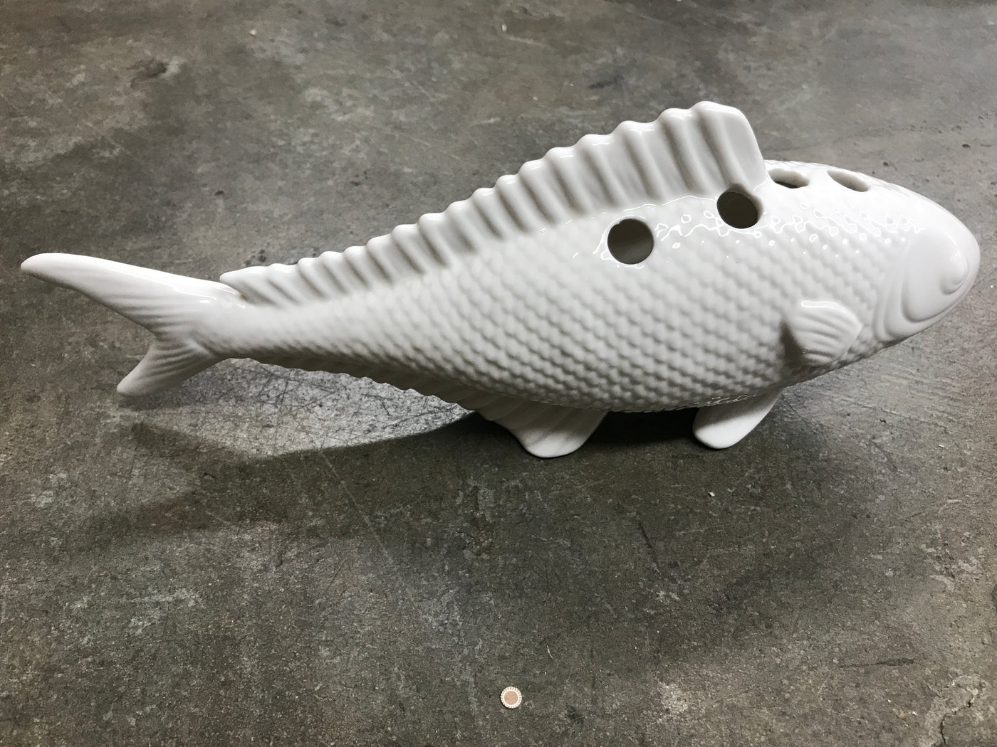 White carp vase