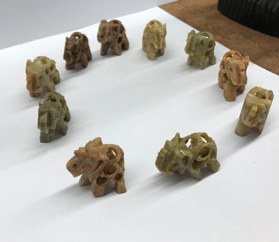 Baby Marble Carved Elephants