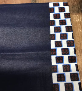 African Bossinin Wax Cloth-Navy/Block Print