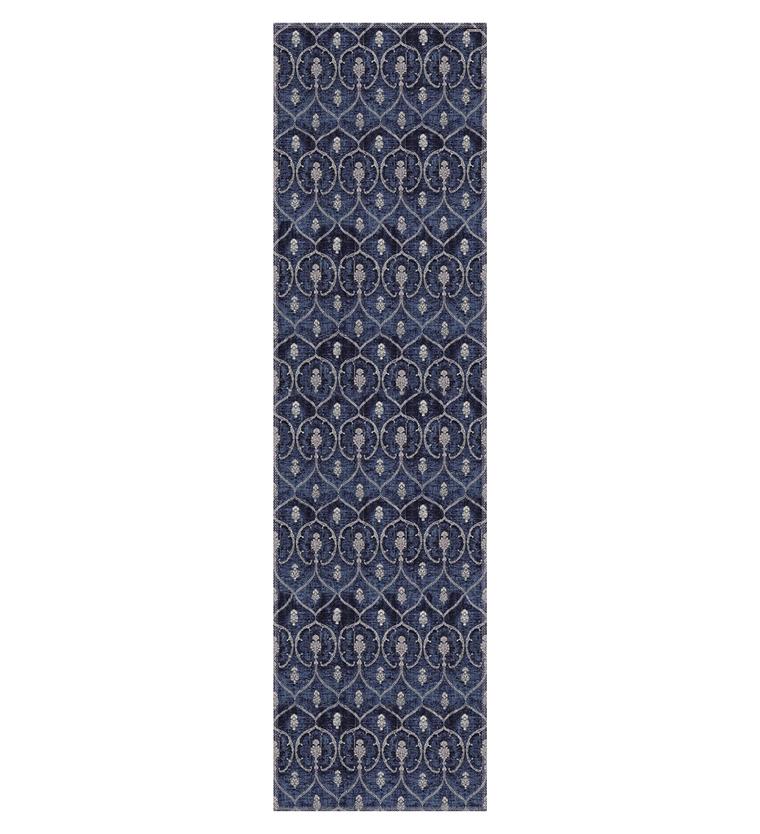 BEIJA FLOR ROYAL INDIGO PINEAPPLE TABLE RUNNER