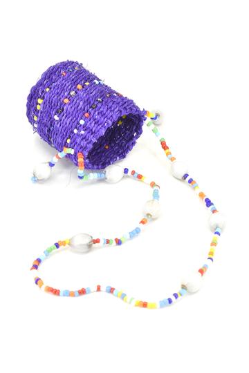 Beaded Sisal Mini Basket Ornaments