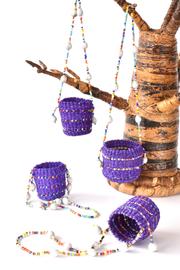 Beaded Sisal Mini Basket Ornaments