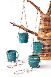 Beaded Sisal Mini Basket Ornaments