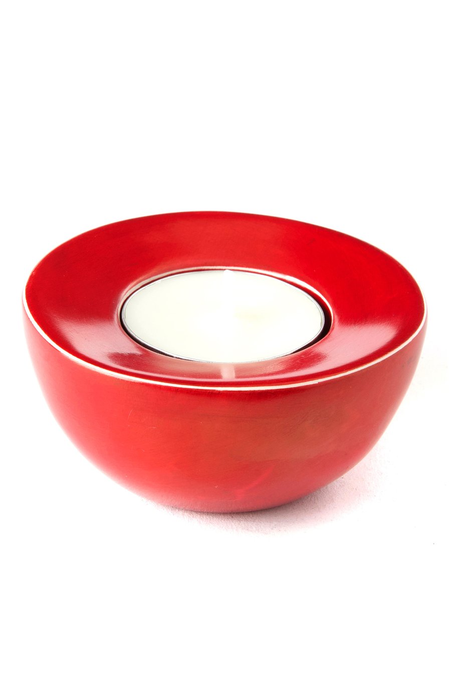 Red Color Pop Soapstone  Tea Light Candle Holder