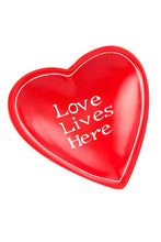Red Love Lives Here Soapstone Heart Dish