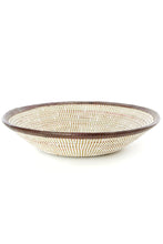 White Tabletop Baskets With Leather Trim