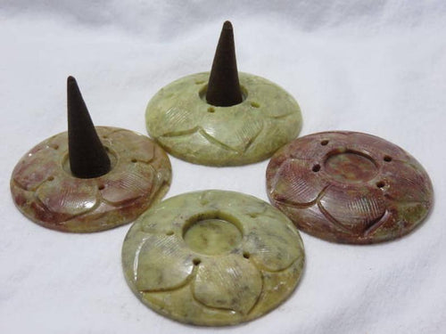 4 Pieces Lotus Carved Sticks & Cone Burner - 2