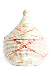 White Warming Basket Red Garland
