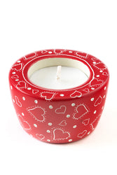 Soapstone Red Tea Light Candle Holder