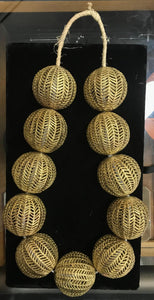 15" Ashanti Lost Wax Tribal Brass Beads - Nimaga Imports